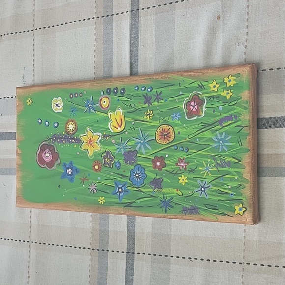 Hand Crafted Painting Whimsical Flower Garden Wall Art - Picture 2 of 3